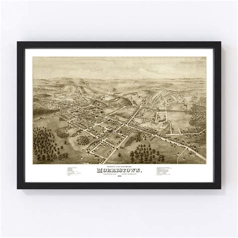 Morristown Map 1876 Old Map of Morristown New Jersey Art Vintage Print ...