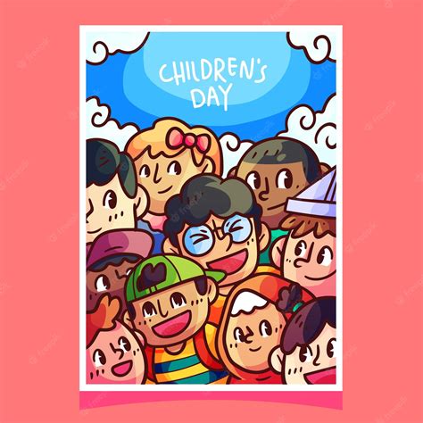 Premium Vector | Hand drawn children's day poster