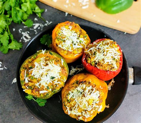 Stuffed Capsicum Recipe | Bharwa Shimla Mirch | Stuffed Bell Peppers