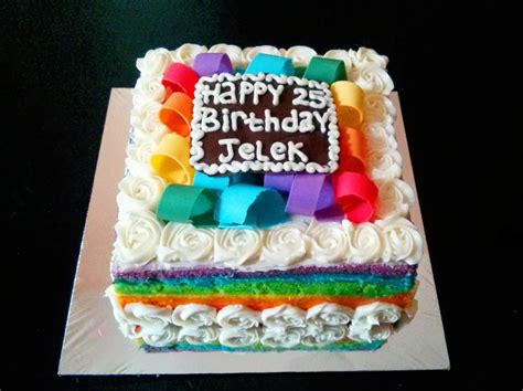 Rainbow cake with flower