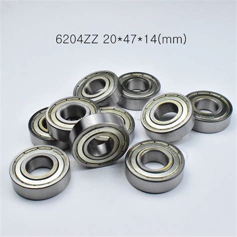 6204ZZ 20*47*14(mm) 10Piece free shipping bearings ABEC 5 metal sealing bearings 6204 6204Z ...