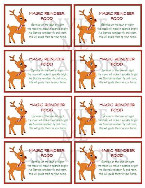 Reindeer Food Tags Printable Printable Word Searches - Label Printable