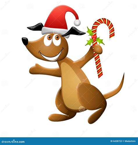 Cartoon Christmas Dog Stock Photos - Image: 6438733