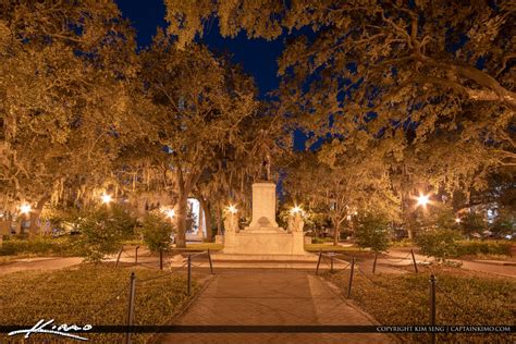 Downtown Night Savannah Georgia | Royal Stock Photo