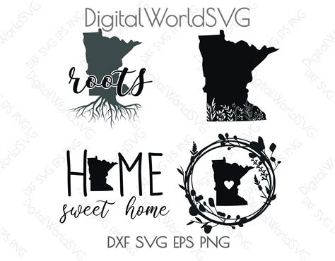 Minnesota state digital file svg png dxf eps Cut file for | Etsy