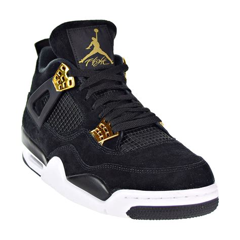 Nike Air Jordan Retro 4 Men's Shoes Black/Metallic Gold/White 308497 ...