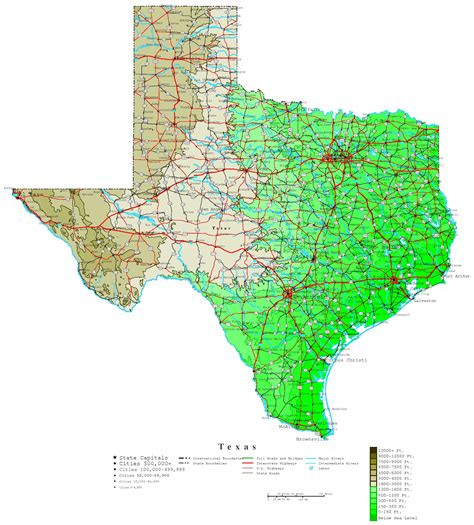 Texas Contour Map