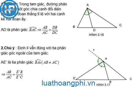 Các bước đường phân giác trong tam giác và ứng dụng trong bài toán Tam giác ABC