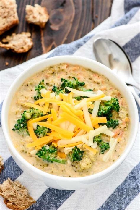 Slow Cooker Broccoli Cheese Soup {With Fresh Veggies} - WellPlated.com