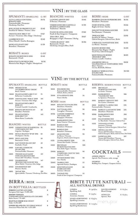 Menu of Eataly in Las Vegas, NV 89109