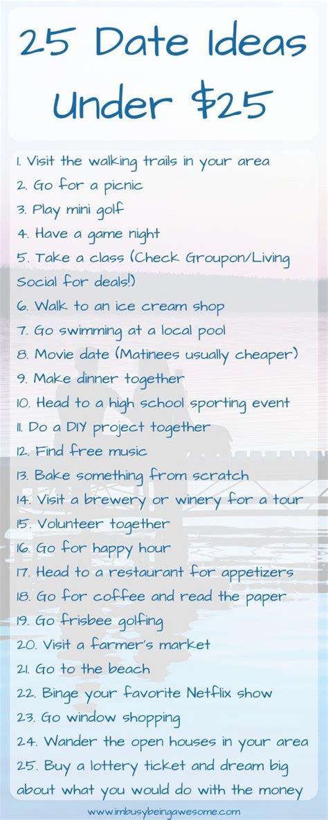 25 Date Ideas Under $25 date night, money saving, fun activities, frugal, family, cheap, budget ...