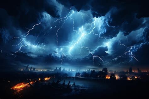 Premium AI Image | thunderstorms in the sky