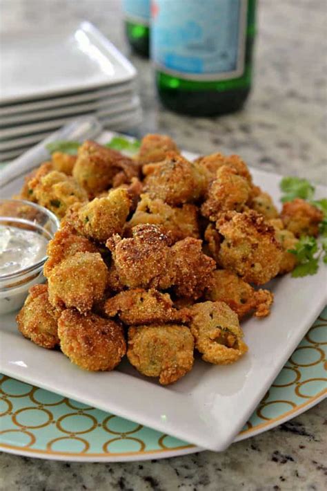 Southern Fried Okra with Jalapeno Yogurt Sauce | Small Town Woman