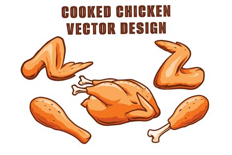 cooked Chicken Vector Design | Food Illustrations ~ Creative Market