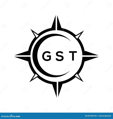 GST Abstract Technology Circle Setting Logo Design on White Background ...