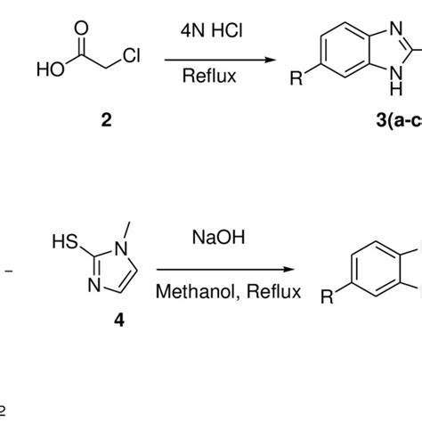 Synthesis of 2-mercapto-N-methyl imidazole substituted benzimidazole ...