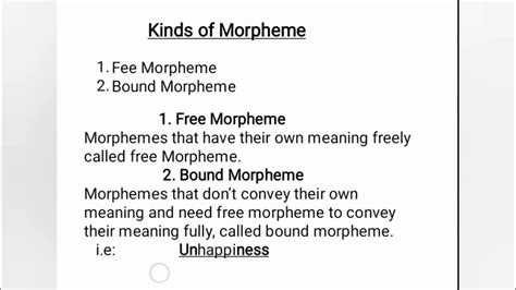 Morpheme | Morph | Allomorph | Types of Morpheme| Free and Bound ...