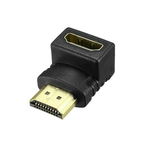 HDMI Adapter Right Angle HDMI Male to Female Connector for Wall-mounted ...