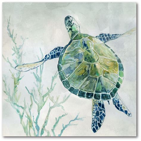 Courtside Market Sea turtle II 16"x16" Gallery-Wrapped Canvas Wall Art ...