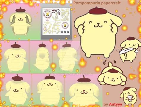 Pompompurin (Sanrio) papercraft by Antyyy on DeviantArt | Paper crafts, Fun diy crafts, Fun diys