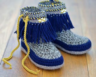 Ravelry: Moccasin Slippers for Kids pattern by Caroline Brooke