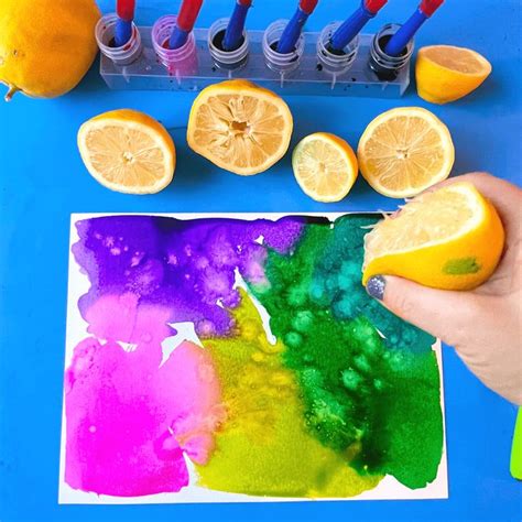 Lemon and Watercolor Science | Kids art projects, Science art projects ...