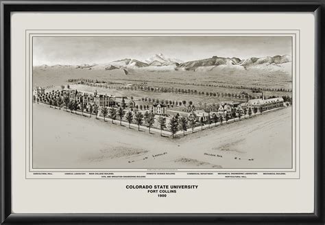 Colorado State University, Fort Collins, CO 1900 - Vintage City Maps