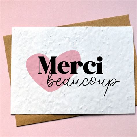 🌱Carte à planter Merci beaucoup - Coeur - Carte à Pousser