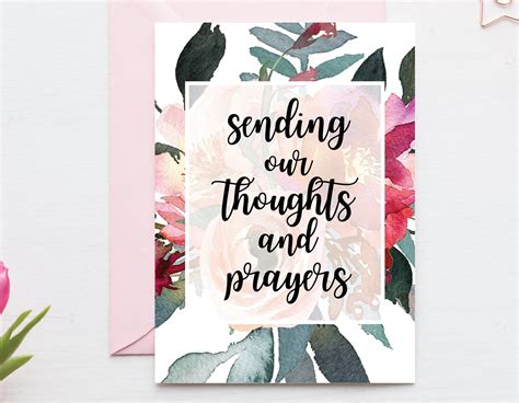 Sending Our Thoughts and Prayers Card Printable Sympathy Card Printable ...