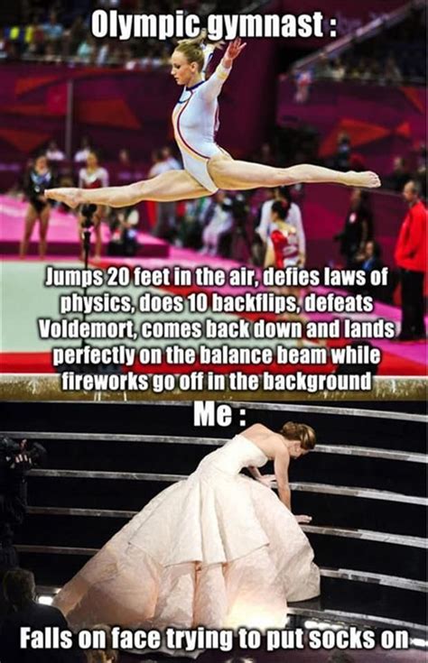 Olympic Gymnast Story and Me | Funny pictures, Funny quotes, Funny