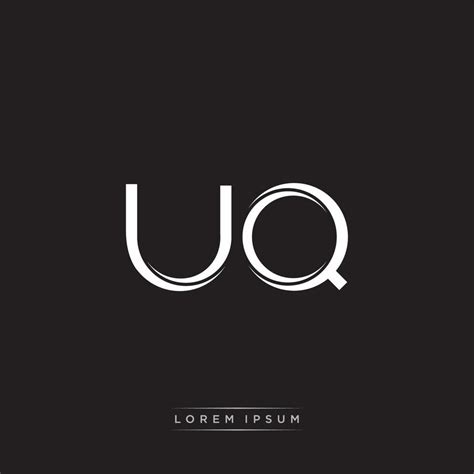 UQ Initial Letter Split Lowercase Logo Modern Monogram Template Isolated on Black White 20856691 ...