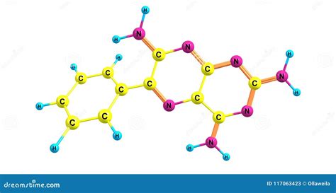 Triamterene Molecular Structure Isolated on White Stock Illustration ...