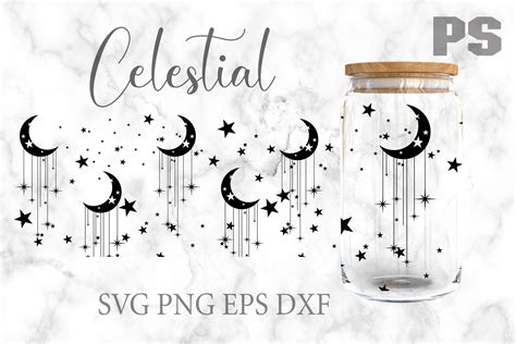 Celestial Libbey 16oz Can Glass Wrap Svg Graphic by ILukkystore · Creative Fabrica