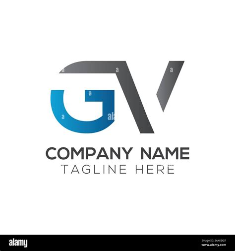 Initial GV Letter Linked Logo. GV letter Type Logo Design vector ...