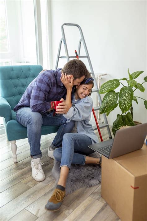 Couple moving in together stock photo. Image of leisure - 168329148