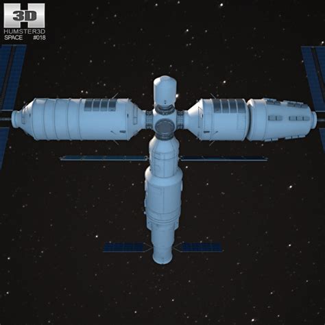 Tiangong-1 Space Station 3D model - Spacecraft on Hum3D