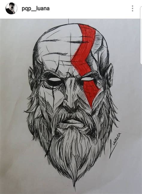 Kratos, Tattoo, Tatuagem, Deus da Guerraa Art Drawings Sketches Pencil, Dark Art Drawings ...