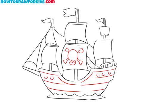 How to Draw a Pirate Ship - Easy Drawing Tutorial For Kids