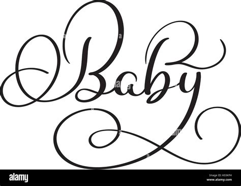 Baby word on white background. Hand drawn Calligraphy lettering Vector illustration EPS10 Stock ...