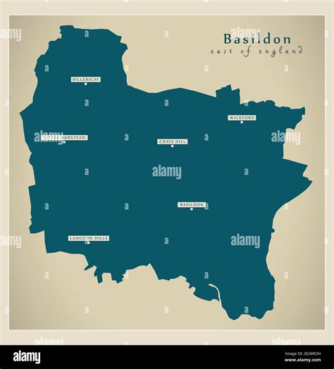 Basildon district map - England UK Stock Vector Image & Art - Alamy