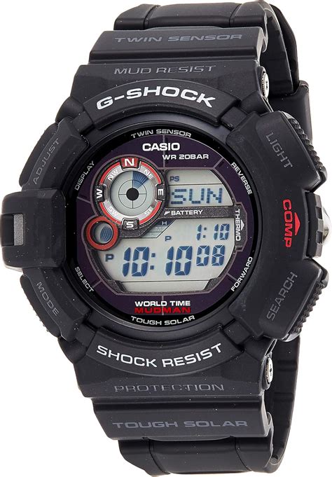 Casio G-Shock Men's Mudman Solar Digital Watch G-9300-1ER with Resin ...