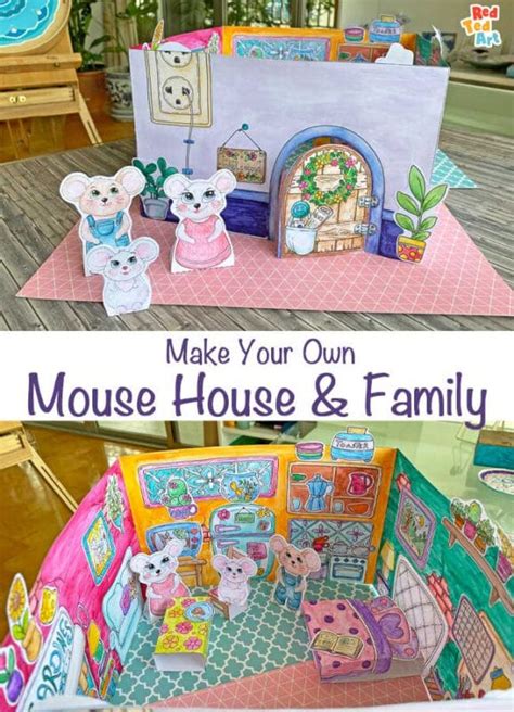 Printable Mouse House Craft - make your own Mouse Family