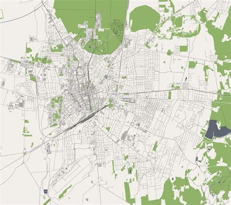 Map of the City of Debrecen, Hungary Stock Vector - Illustration of ...