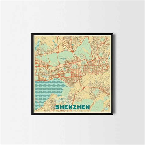 Shenzhen City Prints - City Art Posters and Map Prints | City prints, Poster art, City art