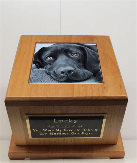 Dog Urn Pet Urn Pet Memorial Keepsake Cremation Urn Custom Photo Tile ...