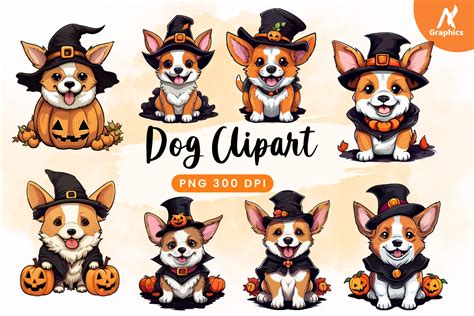 8 Halloween Dog Vector Clipart Bundle Graphic by AN Graphics · Creative ...