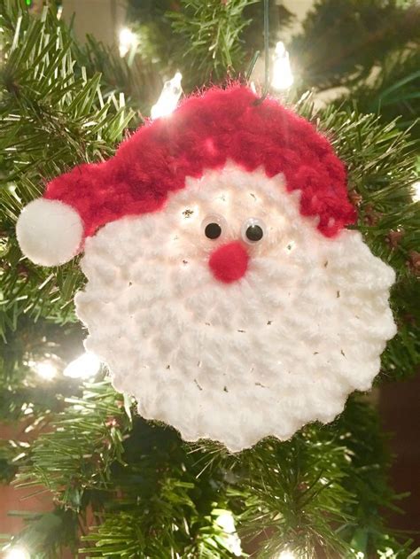 Crochet Santa Face Applique Ornament Free Pattern - Crochet Santa ...