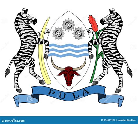 Republic of Botswana Coat of Arms, Seal or National Emblem . Stock Illustration - Illustration ...