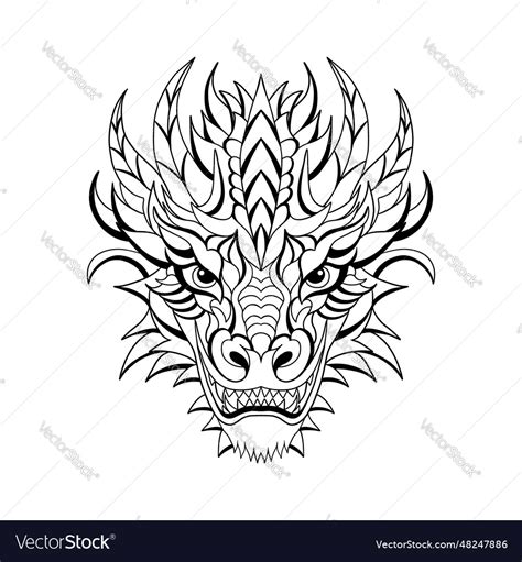 Dragon in doodle style Royalty Free Vector Image