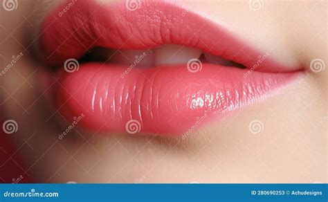 Closeup Photo of Female Lips Stock Illustration - Illustration of ...